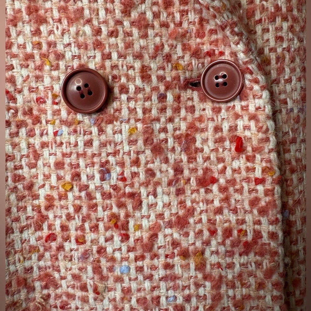 J.Crew Daphne Italian Tweed Topcoat Melange Pink Size 6 - Picture 3 of 7